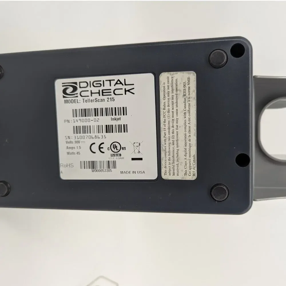 Untested Digital Check TellerScan TS215 - For Parts